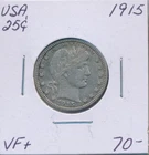 USA Barber 25 Cents 1915 - VF+