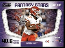 2018 Score #1 Kareem Hunt Fantasy Stars NM NFL Football