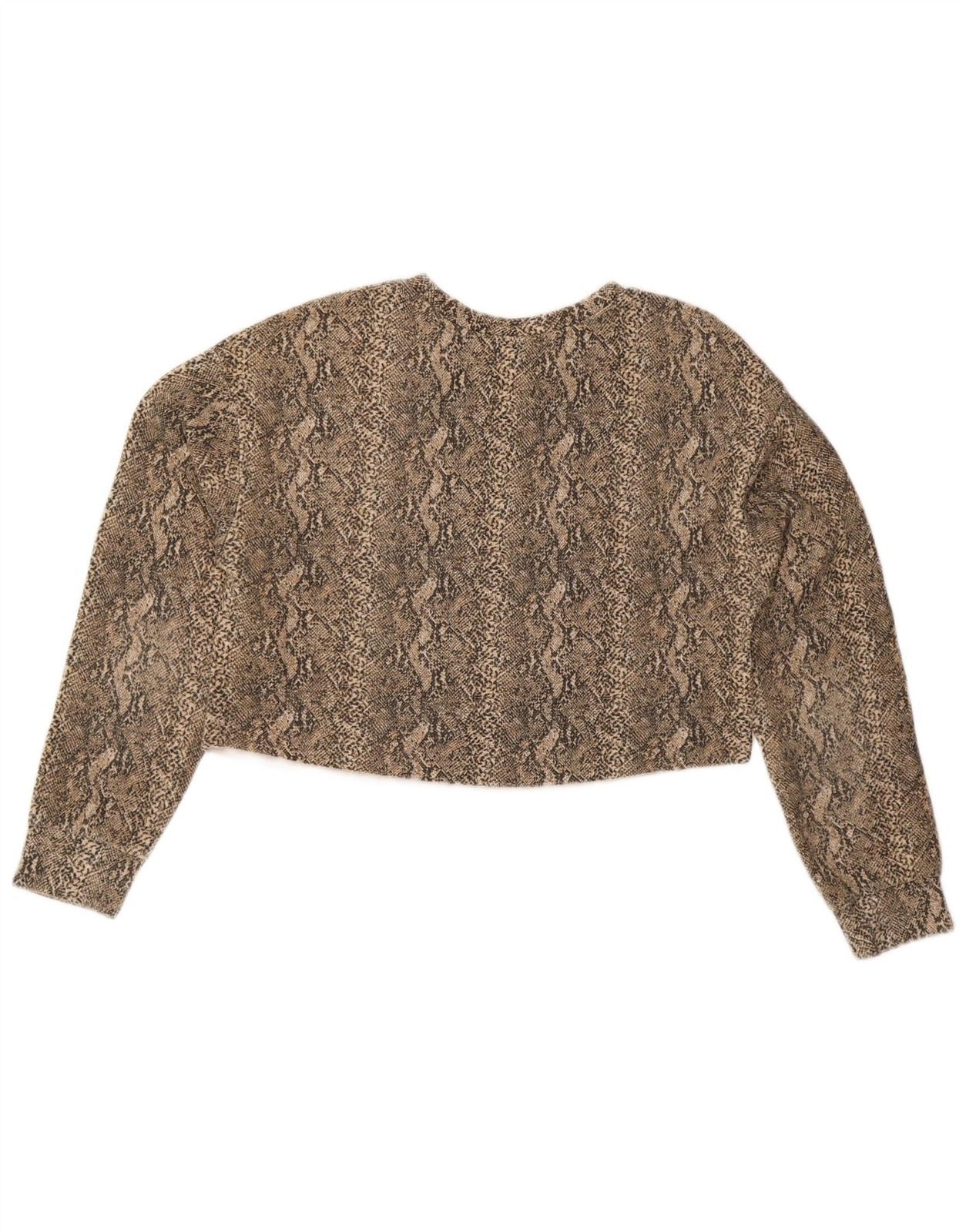 ZARA Womens Trafaluc Sweatshirt Jumper UK 14 Medium Brown Animal Print BD17 thumbnail 2