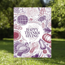 Happy Thanksgiving Yard Sign Turkey Pumpkin Fall Outdoor Harvest Decoration