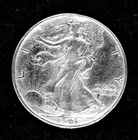 1943 Walking Liberty, silver Half-dollar, circulated, ungraded