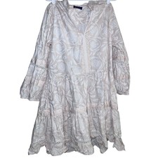 La Plage Alison Long Sleeve Dress Womens Pomegranate Bliss/White Resortwear