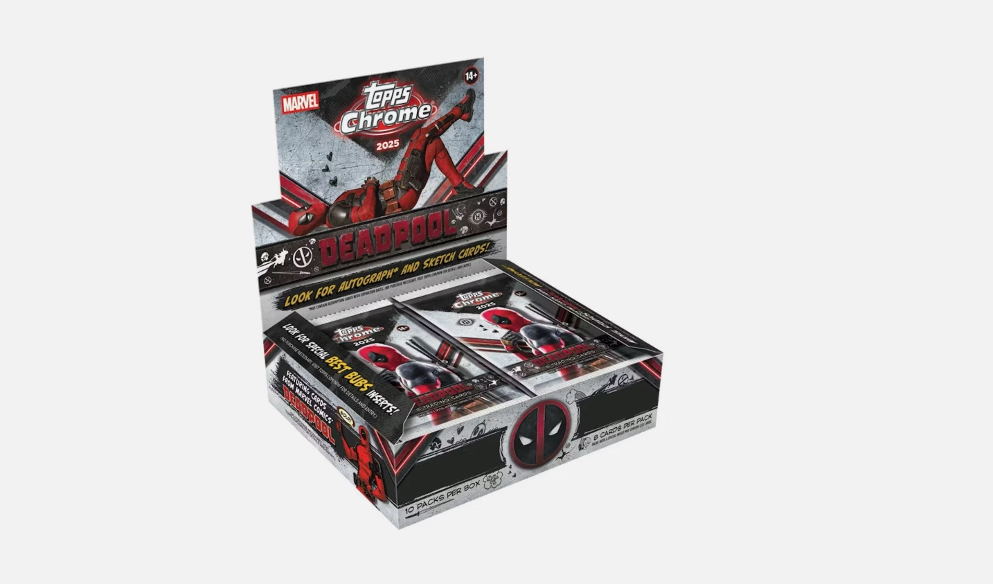 2025 Topps Marvel Chrome Deadpool Hobby Box Ansicht 1