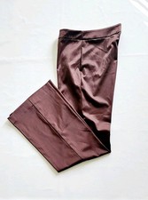 Vintage Victor Costa Brown Satin Trouser Pants Size 4