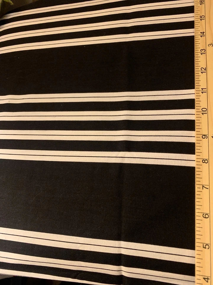 Cranston Black & White Striped Cotton Fabric 1/4 yard x 44" Sewing Craft Project - Image 3 of 4