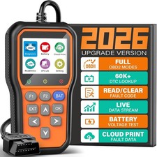 YM319 OBD2 Scanner Diagnostic Tool with Battery Tester, Enhanced Engine Orange