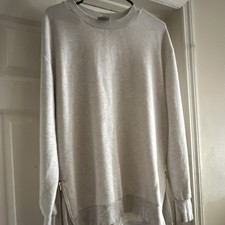 Varley DoubleSoft Gray Crewneck Pullover Sweatshirt Side Zip Women's S