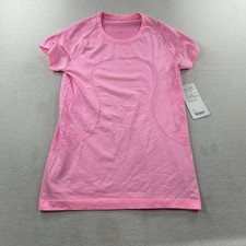 Lululemon Shirt Womens 12 Pink Run Swiftly Tech SS Seamless Running Top Workout