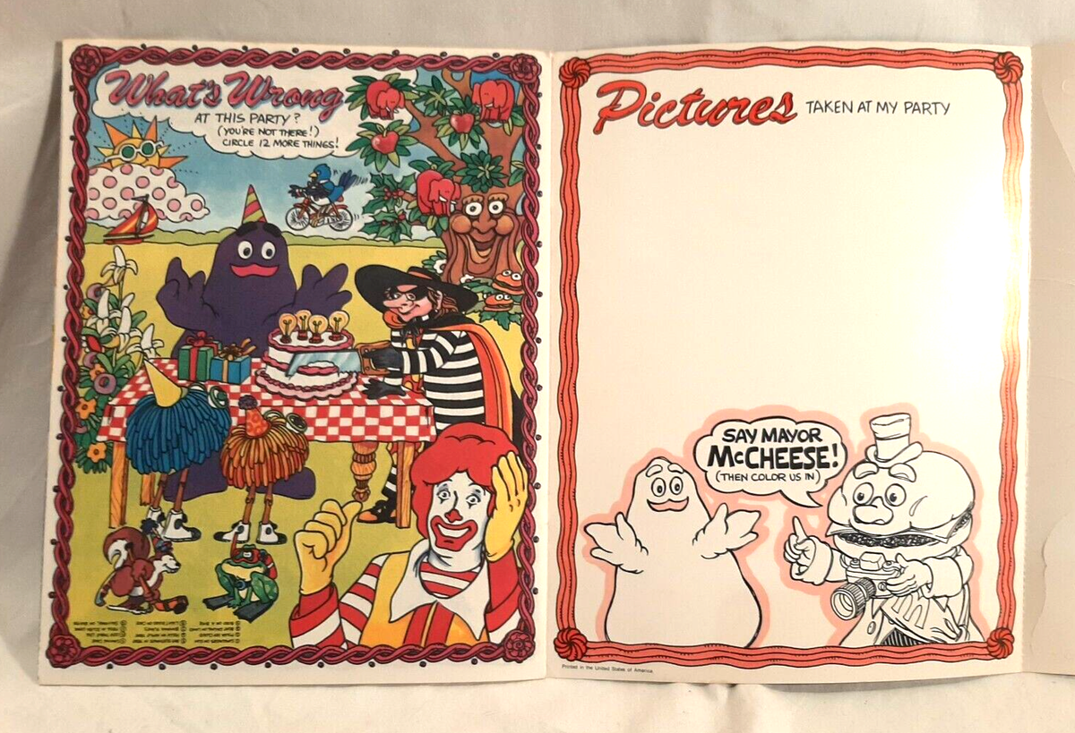 MCDONALDS 1983 BIRTHDAY ACTIVITY BOOK - VINTAGE | eBay