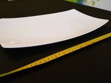 Dalebrook Weiß Melamin Serviertablett 40x25 cm. Rechteckig und konkav Bulk von 