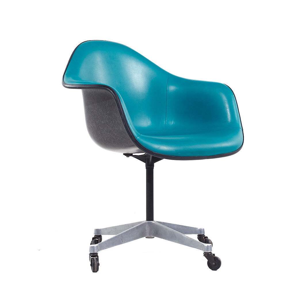 Eames for Herman Miller Mid Century Padded Fiberglass Teal