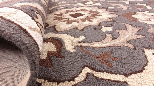 Handgefertigter Wollteppich 200x300 Grau Medaillon Handarbeit Handtuft Modern - Picture 7 of 7