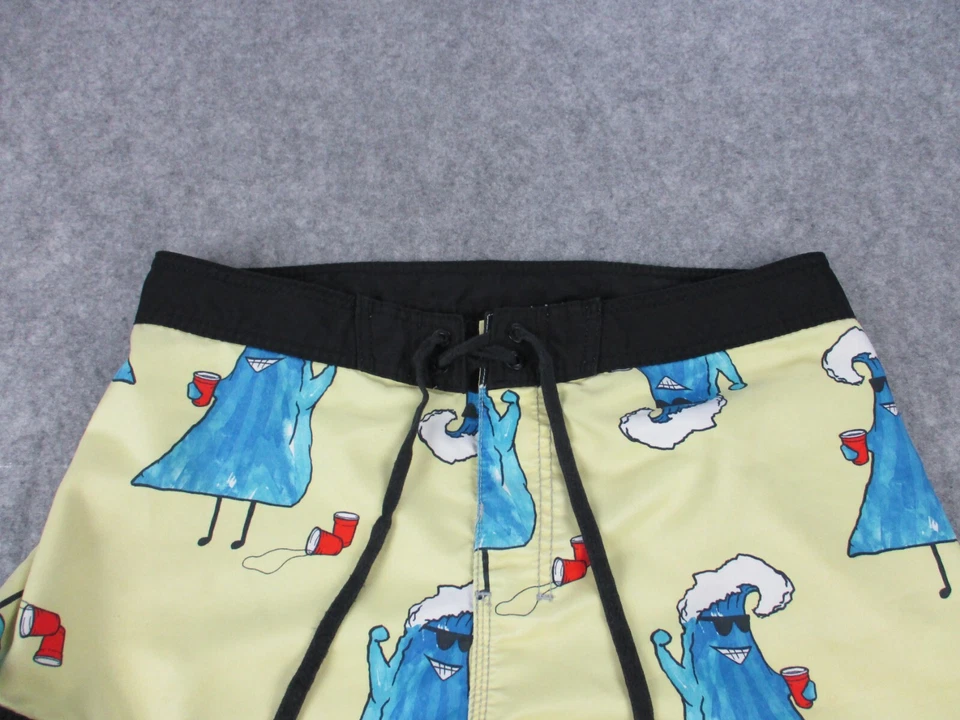 Bañador Billabong Board Shorts Para Hombre 32 Amarillo Azul Océano Ola Beber Cerveza Foto 2 de 4