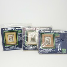 3 Vintage Creative Expressions Counted Cross Stitch Kits, Autumn/Winter/Spring