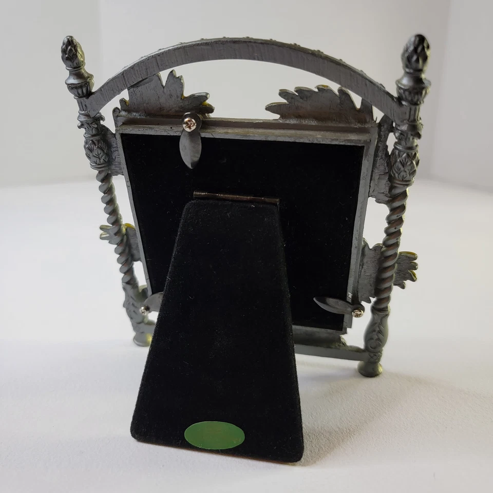 Ashleigh Manor Photo Frame 3”x 3” Tropical Palm Frond Rhinestones Heavy Pewter - Image 3 of 4