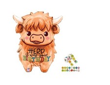 Highland Cow 27'' Balloon Birthday Party Decorations Farm Animals