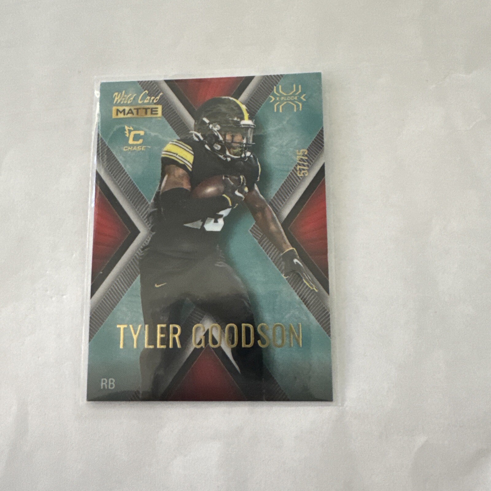 2022 Wild Card Matte Tyler Goodson MXP-49 X-lose 57/75 Chase Football Card