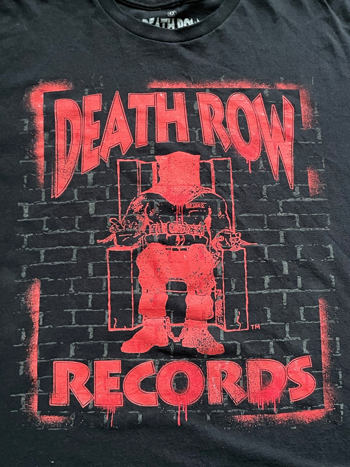 FILA T shirt con logo DEATH ROW RECORDS 4XL