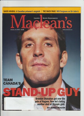 Maclean's Magazine January 2002 Brendan Shanahan cover hockey Olympic