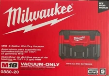 Milwaukee M18 Wet/Dry Vacuum 2 Gallon Cordless Hepa 18V 0880-20 NEW