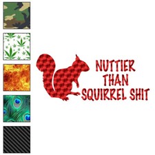 Nuttier Squirrel S  , Vinyl Decal Sticker, 40 Patterns  3 Sizes, 6190
