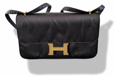 Hermes 2010s Limited Edition Black Satin CONSTANCE ELAN 25 Bag