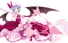 Anime touhou girls remilia scarlet wings silver hair red Playmat Game Mat Desk