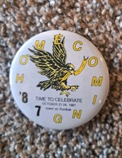 1987 University of Iowa Homecoming button pinback Hawkeyes vs Purdue