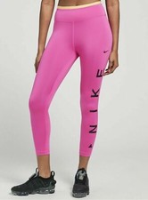 NWT Women's Nike One Icon Clash Ankle Leggings CV9028 601 Pink/Gold