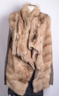 Rick Owens Women Brown Fur Coat Leather Long Sleeve Thermal Fluffy Overcoat Sz M