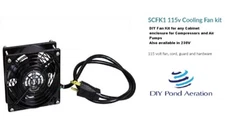 NEW 230v Cooling Fan w/ Cord+Guard+Hardware for Aeration Pond Pump Enclosures!