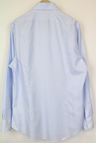 SUITSUPPLY Men Shirt 43/17 Extra Slim Blue Pure Cotton Cutaway Striped Formal - Picture 2 of 8