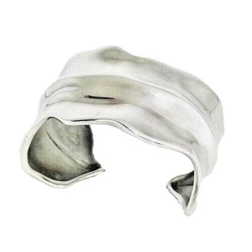 Tiffany & Co. Sterling Silver Wide Nature Leaf Band 72 Gram Cuff Bracelet