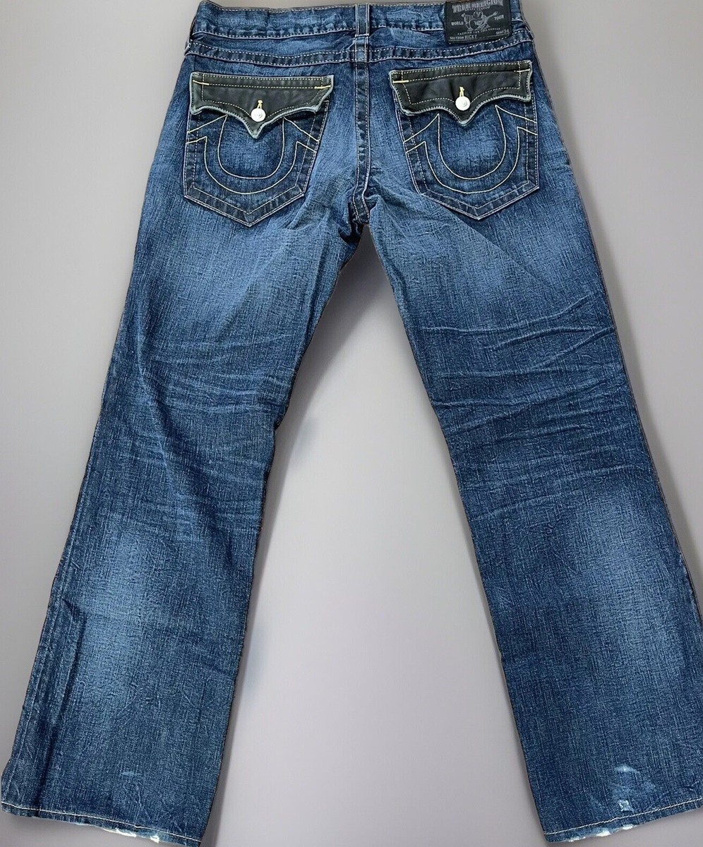 美品 TRUE RELIGION RICKY USA製 ジーンズ 濃紺 True Religion Ricky Deep See Dark Wash Relaxed Straight