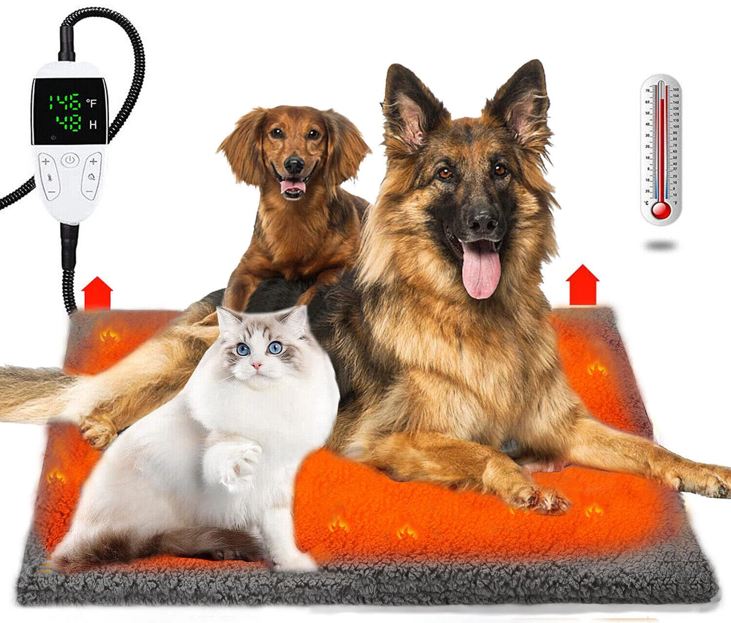Large Pet Heating Pad Electric Dog Cat Blanket Waterproof Mat Warmer Washable