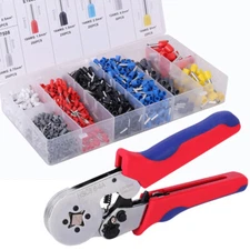 0.25-10mm² Ferrule Crimping Tool Kit 1200pcs Wire Cord End Terminal Crimper Set
