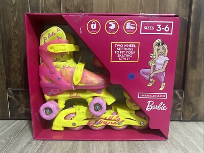 Barbie 2 IN 1 Roller Skates And Blades Size 3-6 New In Box