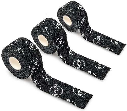 JERSUM Premium Gewichtheben Daumenband dehnbar selbstklebend latexfrei schwarz, blau - Bild 3 von 15