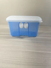 Tupperware Fridge-Smart Mini With Vents 1-3/4 Cups Blue and Sheer New!