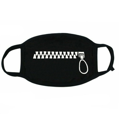 Handmade Anime Cartoon Inspired Expression New Cotton Face Mask Cover - Black - Picture 40 of 90