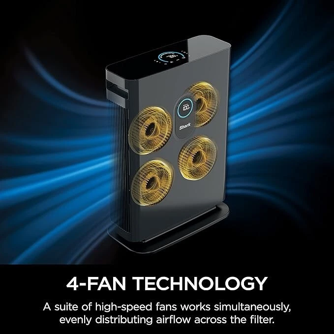 Purificador de aire Shark 4 ventiladores para hogar, oficina y dormitorio (reacondicionado certificado) Foto 4 de 4