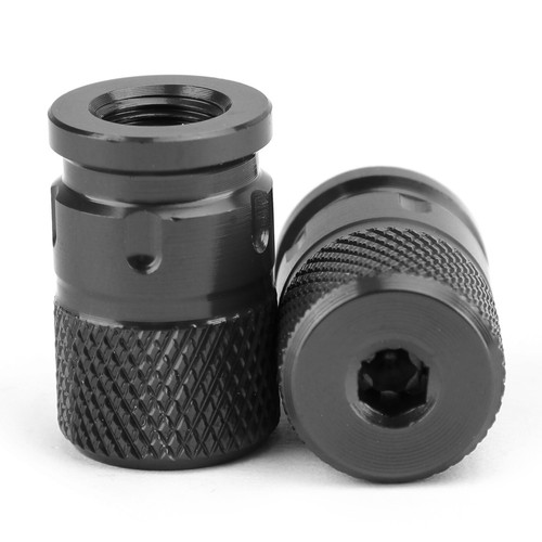 Pair CNC Black Anti-Thief Tire Valve Stem Caps For Car Truck Bike Motorcycle T7 - Picture 10 of 12