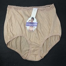 VINTAGE High Brief Panties Maidenform No Show Cotton SZ 7 Lace Underwear NEW