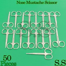 50 Safety Scissors Mustache, Nose, Ear Hair Pet Grooming, Manicure 3.5" STRAIGHT