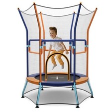 Outdoor Kids Mini Trampoline Jumping With Safety Enclosure Net and Foam Handles