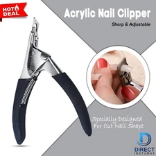 Black Acrylic Nail Clipper, Cutter for False Nails Tip Trimmer Art Manicure Tool