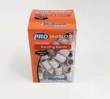 Medicool - Probit White Sanding Bands MEDIUM Grit Box/90pcs + Free Mandrel 3/32