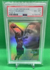 1997-98 FLAIR SHOWCASE TRACY McGRADY RC #21 ROW 3 PSA 6 EX-MT