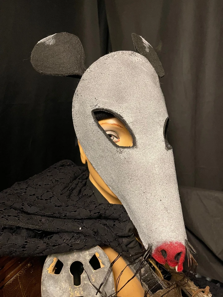 Possum Opossum Masks, Custom Handmade Folk Horror Props, Halloween Party - Image 2 of 4