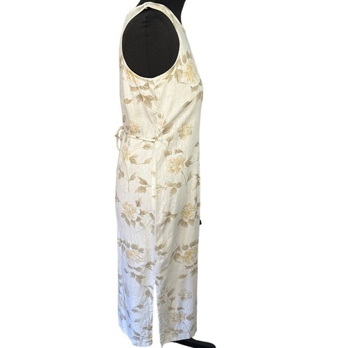 Vintage AGB Linen Blend Floral Print Sleeveless Maxi Sheath Dress, Size XL - Picture 2 of 8